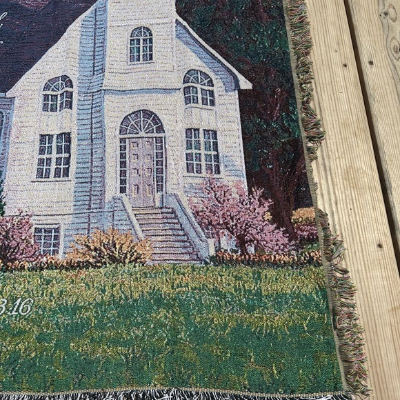 For God So Loved The World John 3:16 Religious Quilted Throw Blanket 60x47‎ in - Picture 3 of 10